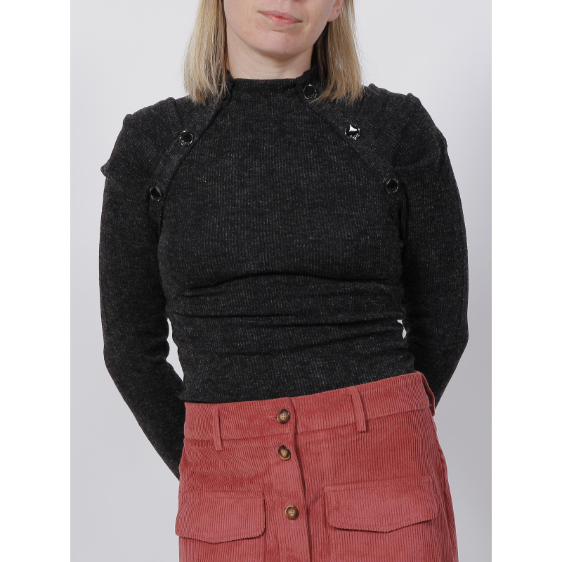 Pull boutonné austria noir femme - Salsa