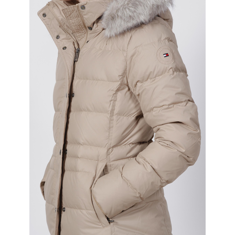 Fur Doudoune Tommy Hilfiger Beige Bomber Jacket Puffer Coat Tommy