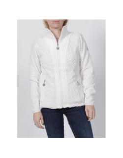 Veste polaire bi-matière vienne blanc femme - Angele Sportswear