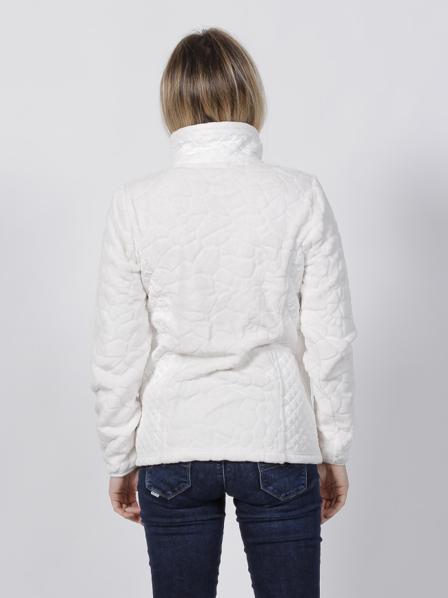 Veste polaire bi-matière vienne blanc femme - Angele Sportswear