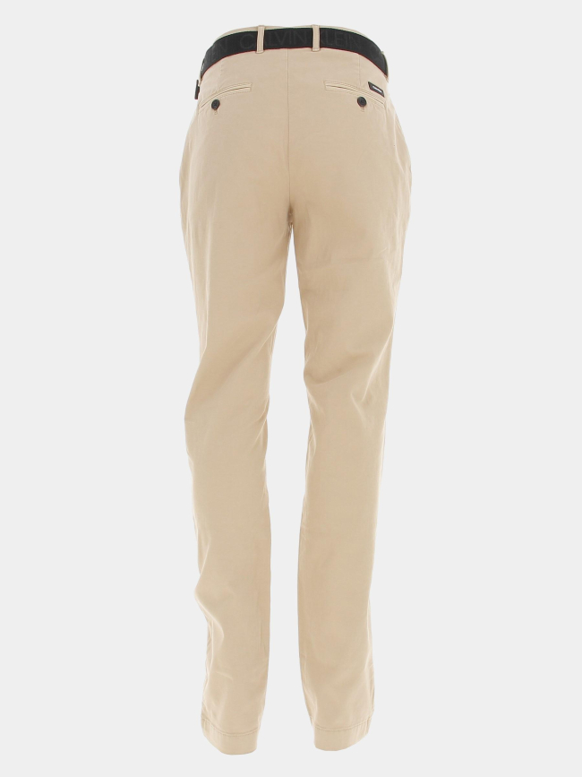 Pantalon chino slim garment beige homme - Calvin Klein
