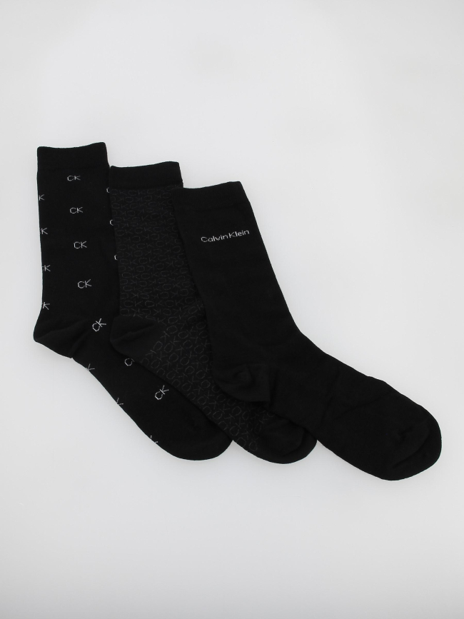 Coffret 3 paires de chaussettes lux noir homme - Calvin Klein