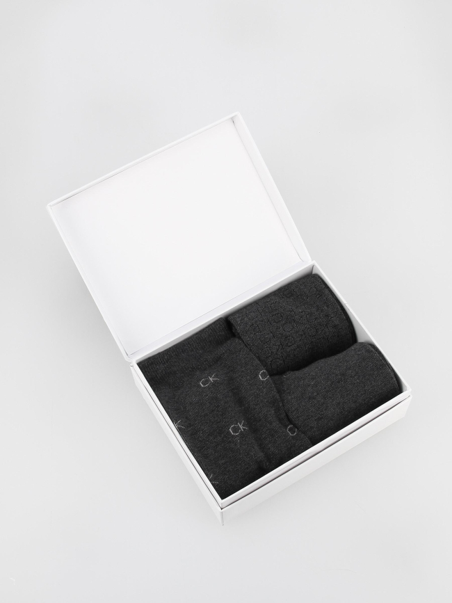 Coffret 3 paires de chaussettes lux gris homme - Clavin Klein