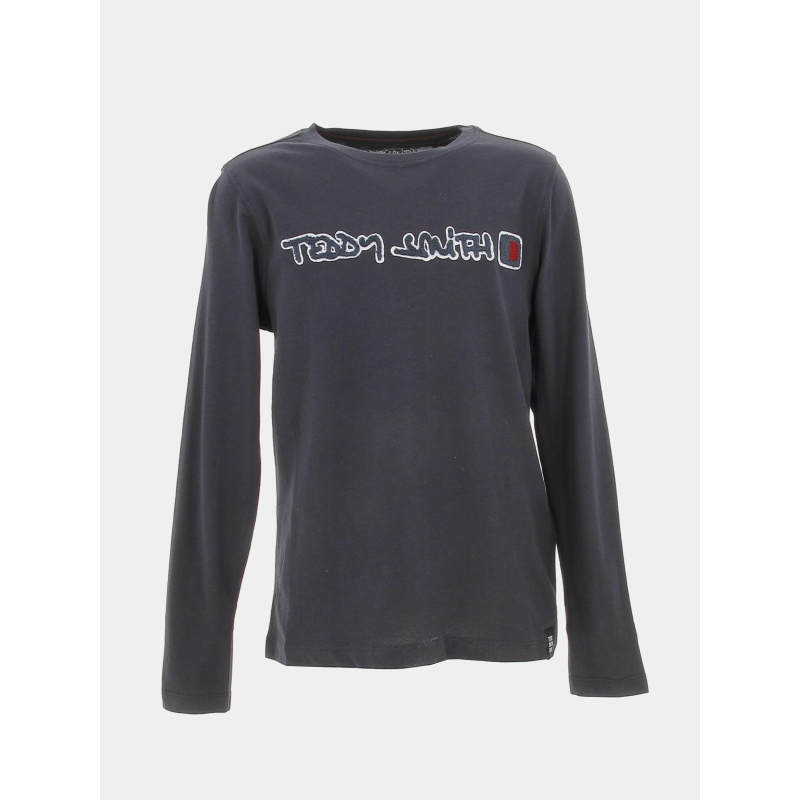 T-shirt manches longues clap bleu marine garçon - Teddy Smith
