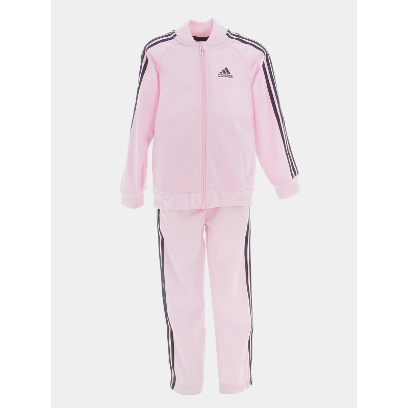 Survêtement veste jogging 3 bandes rose enfant - Adidas