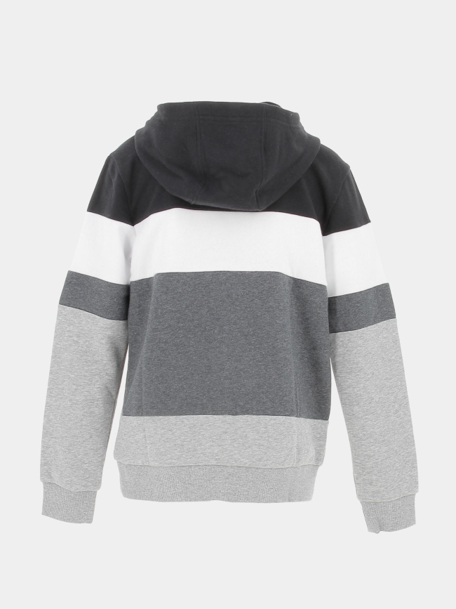 Sweat à capuche tricolore gris/noir/blanc enfant - Adidas