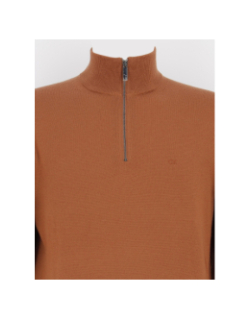 Pull en laine superior zip marron homme - Calvin Klein