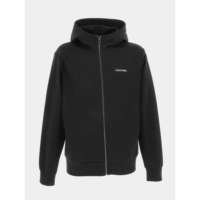Sweat à capuche zip micro logo noir homme - Calvin Klein