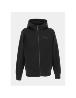 Sweat à capuche zip micro logo noir homme - Calvin Klein