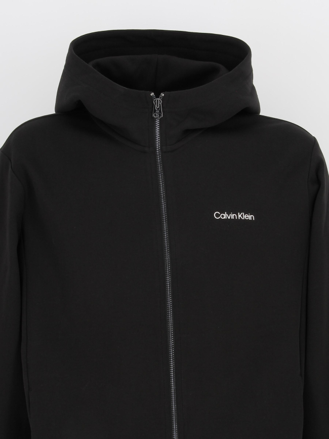 Sweat à capuche zip micro logo noir homme - Calvin Klein