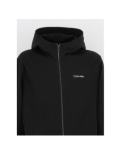 Sweat à capuche zip micro logo noir homme - Calvin Klein