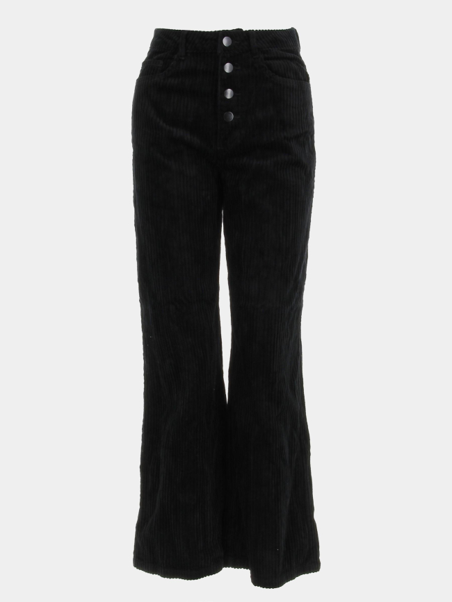 Pantalon taille haute velours kathy noir femme - Véro Moda
