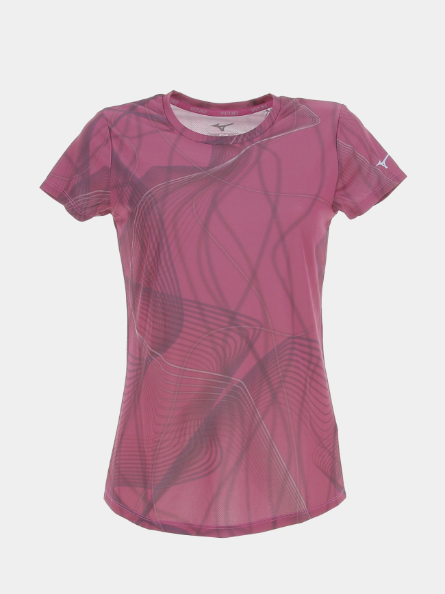 T-shirt de running graphic violet femme - Mizuno