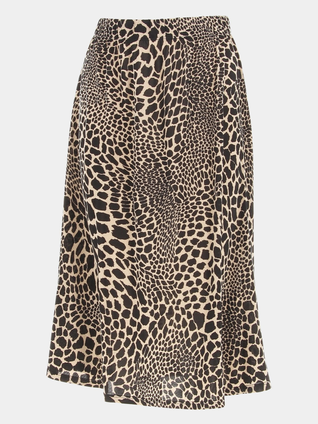 Jupe mi-longue jobbie léopard beige femme - Morgan