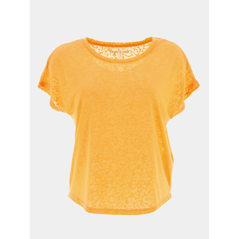 T-shirt top loose orange femme - Only