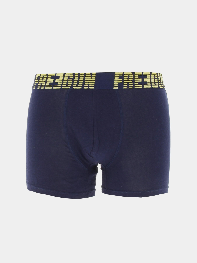 Pack 2 boxers coton noir/bleu homme - Freegun