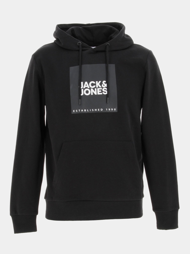 Sweat à capuche big logo noir homme - Jack & Jones