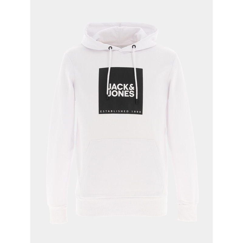 Sweat à capuche big logo blanc homme - Jack & Jones