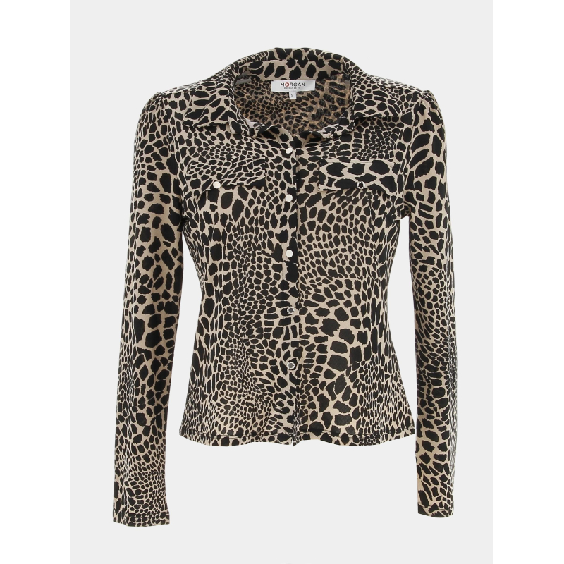Chemise tobbie léopard beige femme - Morgan
