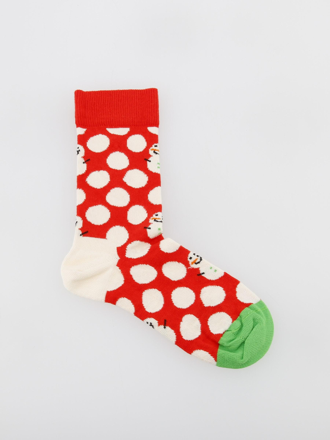 Chaussettes à pois bonhomme de neige rouge - Happy Socks