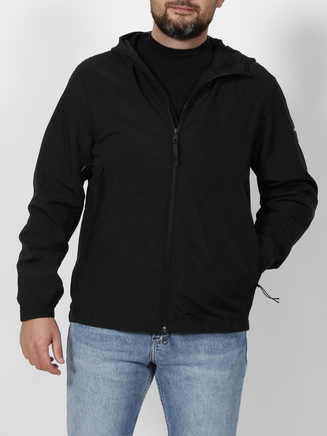 Veste à capuche crinkle noir homme - Calvin Klein