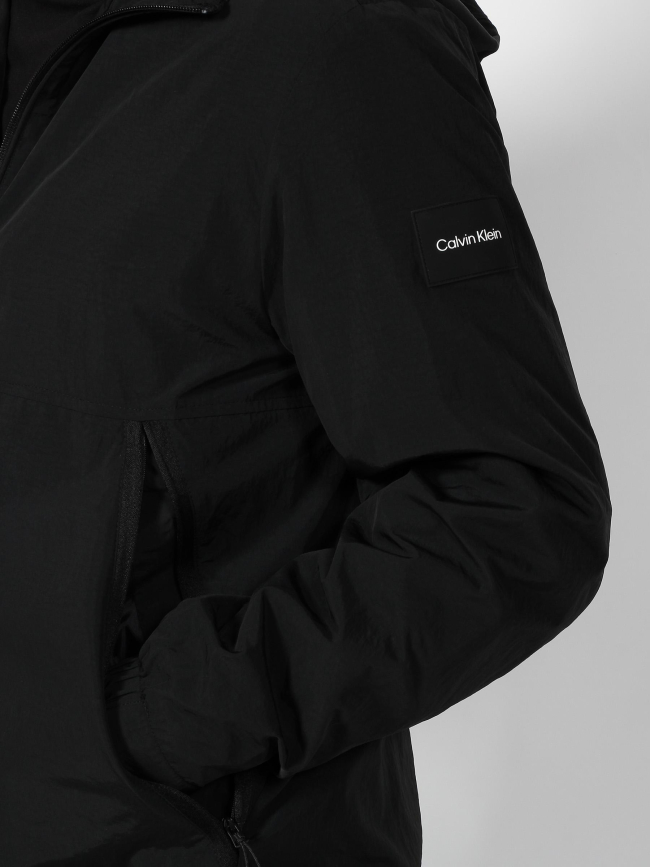 Veste à capuche crinkle noir homme - Calvin Klein