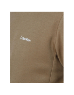 Sweat à capuche micro logo marron homme - Calvin Klein
