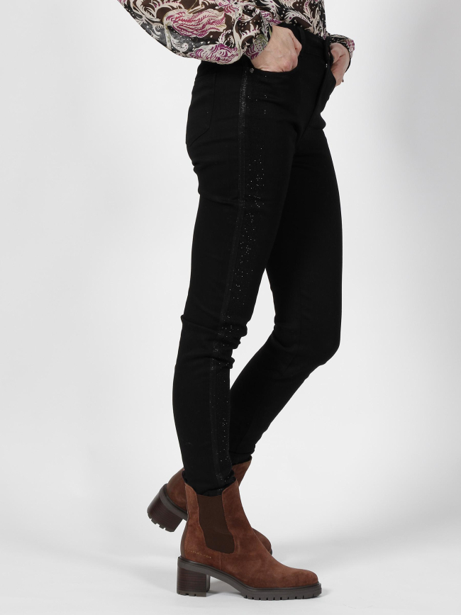 Jean skinny strass party noir femme - Morgan