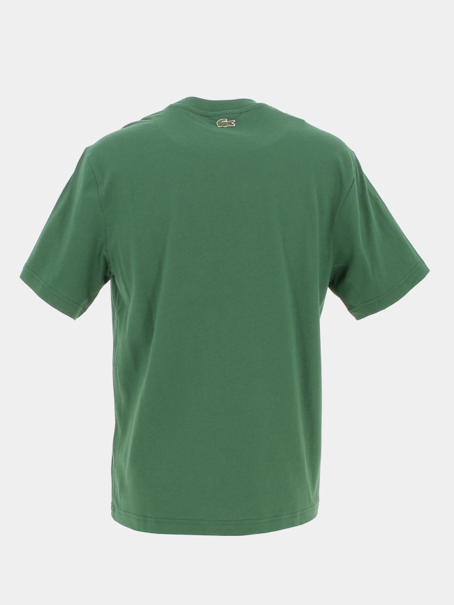 T-shirt imprimés logo rond vert homme - Lacoste