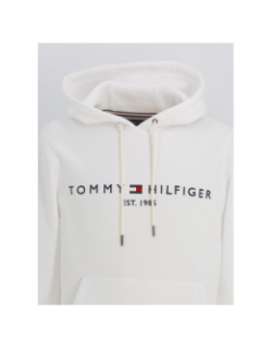 Sweat à capuche logo blanc homme - Tommy Hilfiger