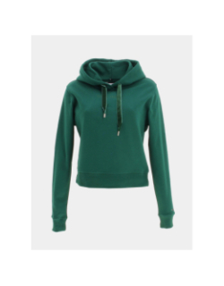 Sweat à capuche crop reg vert femme - Tommy Hilfiger