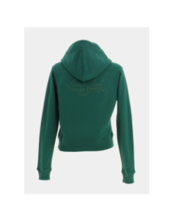 Sweat à capuche crop reg vert femme - Tommy Hilfiger