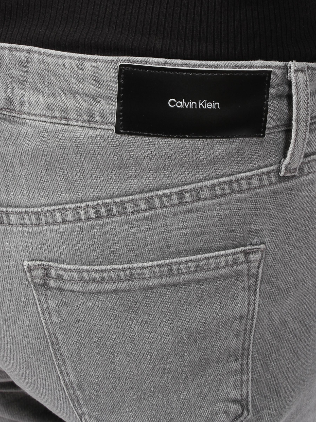 Jean slim mid-rise denim gris femme - Calvin Klein