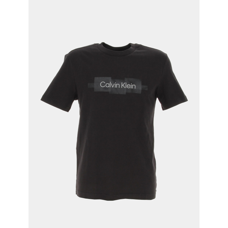 T-shirt box striped logo noir homme - Calvin Klein