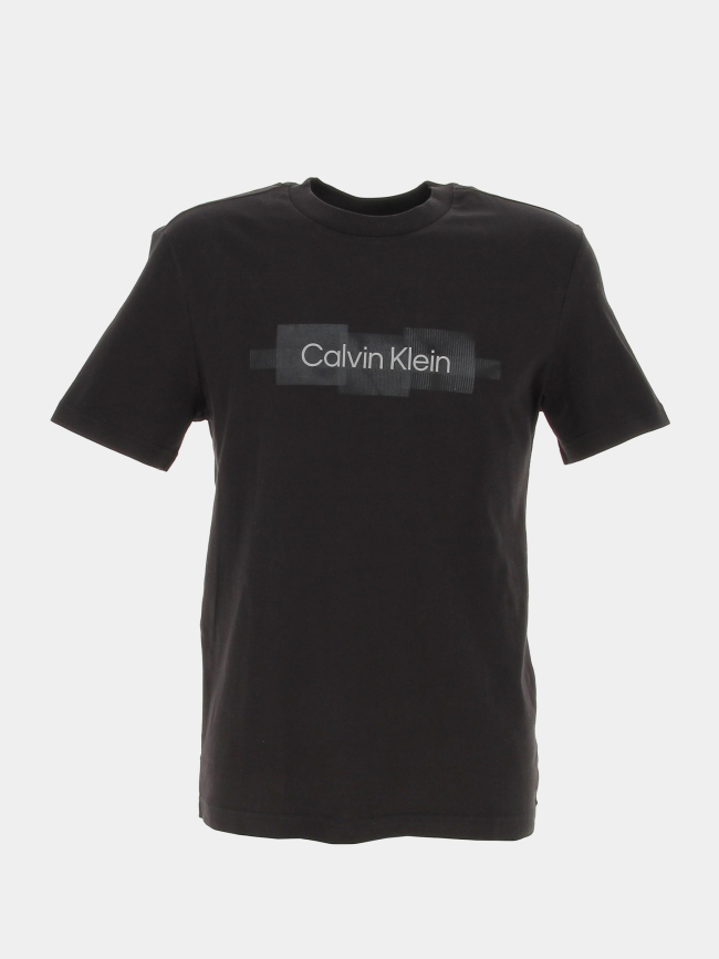 T-shirt box striped logo noir homme - Calvin Klein