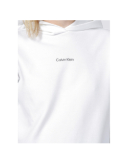 Sweat à capuche micro logo blanc femme - Calvin Klein