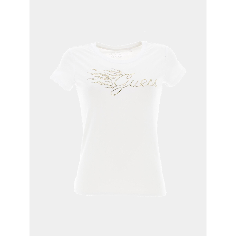 T-shirt flame logo blanc femme - Guess