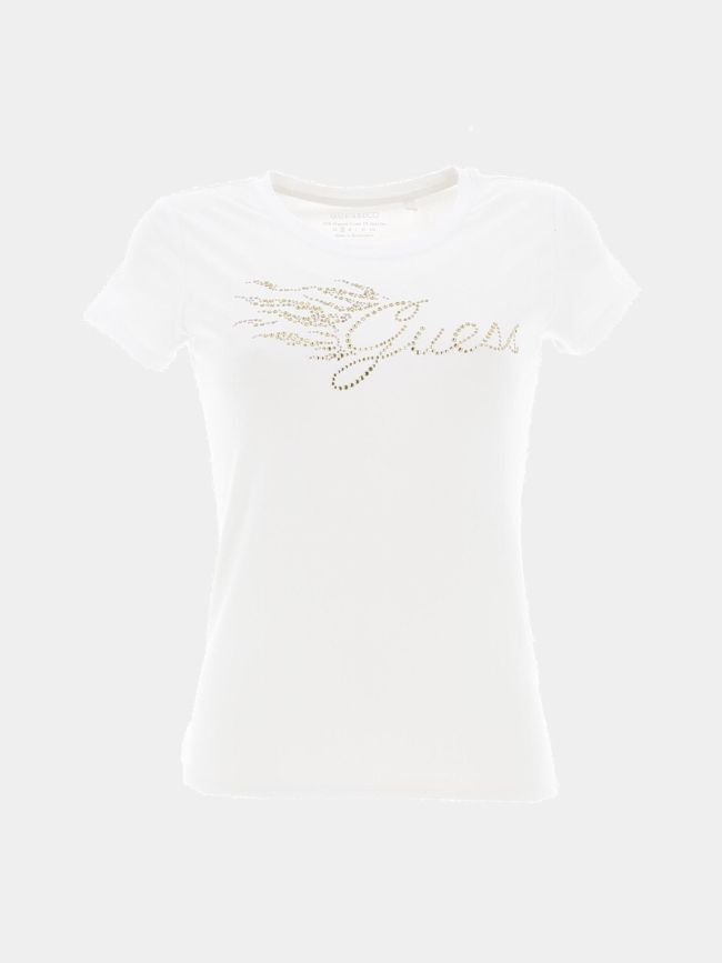 T-shirt flame logo blanc femme - Guess