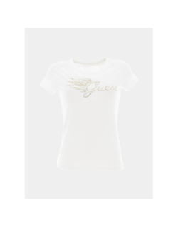 T-shirt flame logo blanc femme - Guess