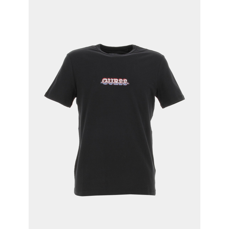 T-shirt maksim logo barré noir homme - Guess