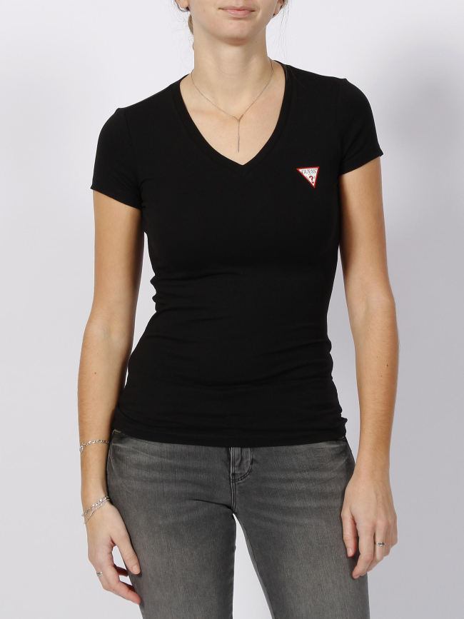 T-shirt mini triangle noir femme - Guess
