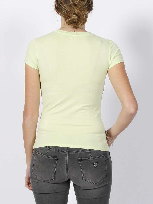 T-shirt strass glitzy vert femme - Guess