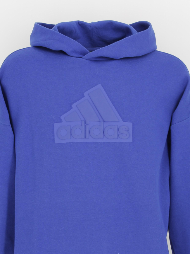 Sweat à capuche logo relief bleu enfant - Adidas