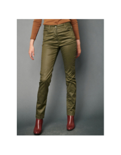 Pantalon enduit pia vert femme - Delahaye