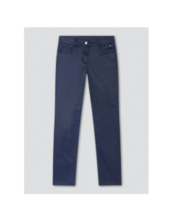 Pantalon enduit pia bleu marine femme - Delahaye