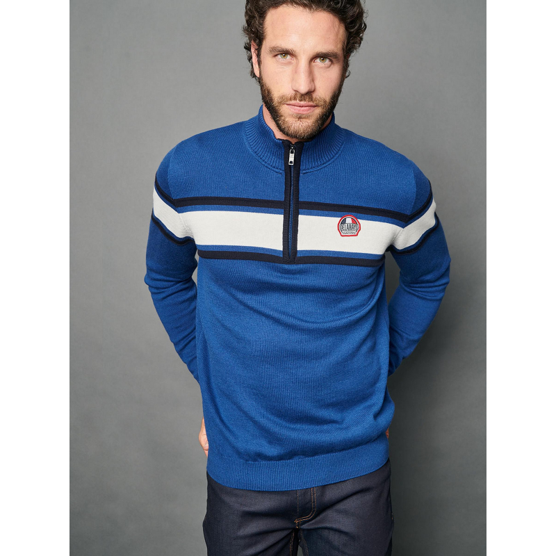 Pull thibaut klein bleu homme - Delahaye