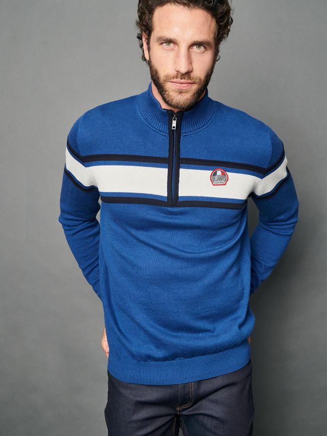 Pull thibaut klein bleu homme - Delahaye