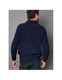 Pull en laine thierry bleu marine homme - Delahaye