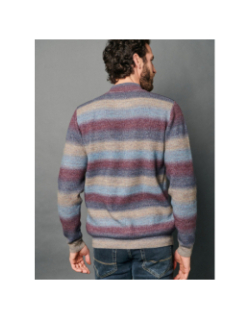 Pull tony pétrole multicolore homme - Delahaye