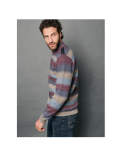 Pull tony pétrole multicolore homme - Delahaye